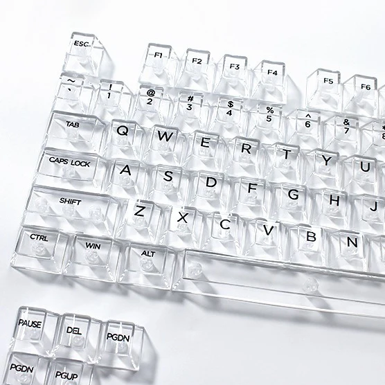 

Crystal Transparent Cherry Profile Keycaps For Mechanical Gaming Keyboard ISO Enter PC Key Caps Side carving Backlit RGB Keycap