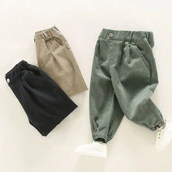 Pantalones Cargo para niño y niña, ropa deportiva informal de 2 a 8 años, color liso, para primavera y otoño