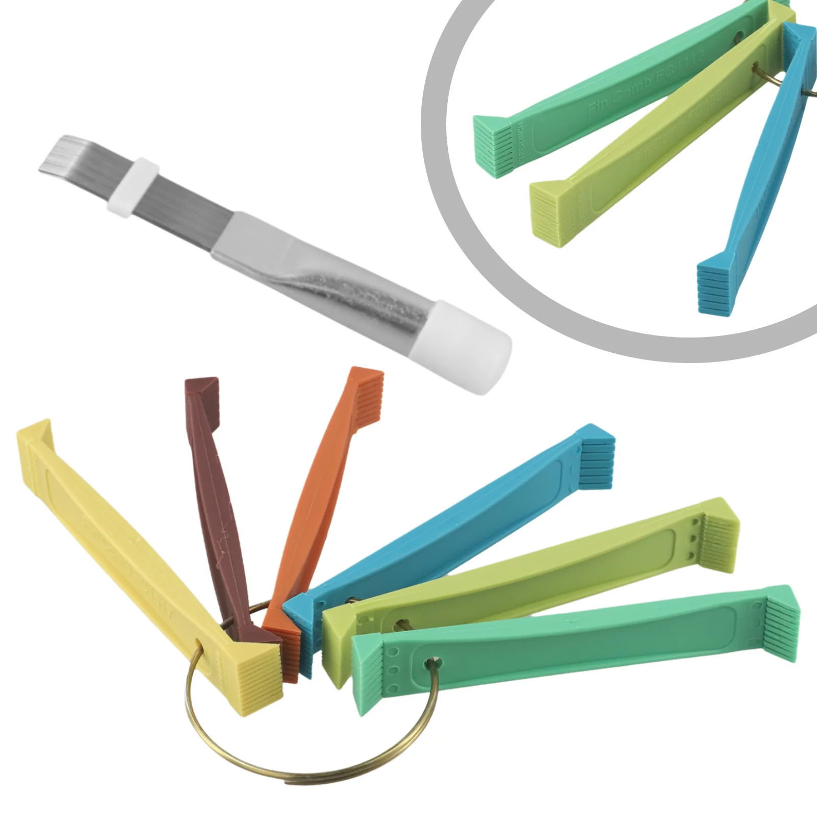 2pcs Cooler Repair Combs Air Conditioner Fin Kits Plastic + Metal Sets Solid Sturdy Tools Waterproof For Condenser