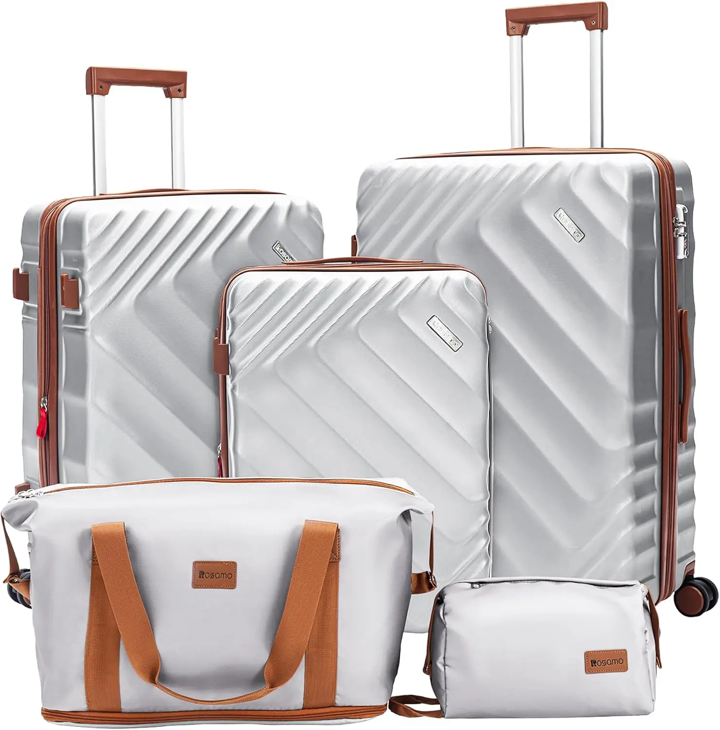 

5-Piece Expandable Luggage Set with TSA Lock, Spinner Wheels & ABS Hard Case - Airline Approved Carry-On