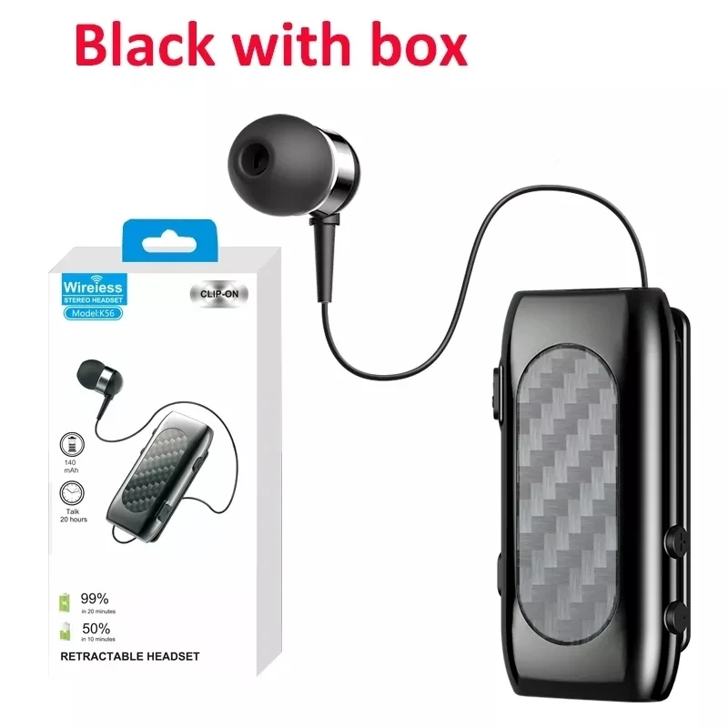 K56 Auricolare wireless Cuffie Bluetooth Lotus In Ear Auricolare singolo Clip per collare Vivavoce Riduzione del rumore Carica rapida