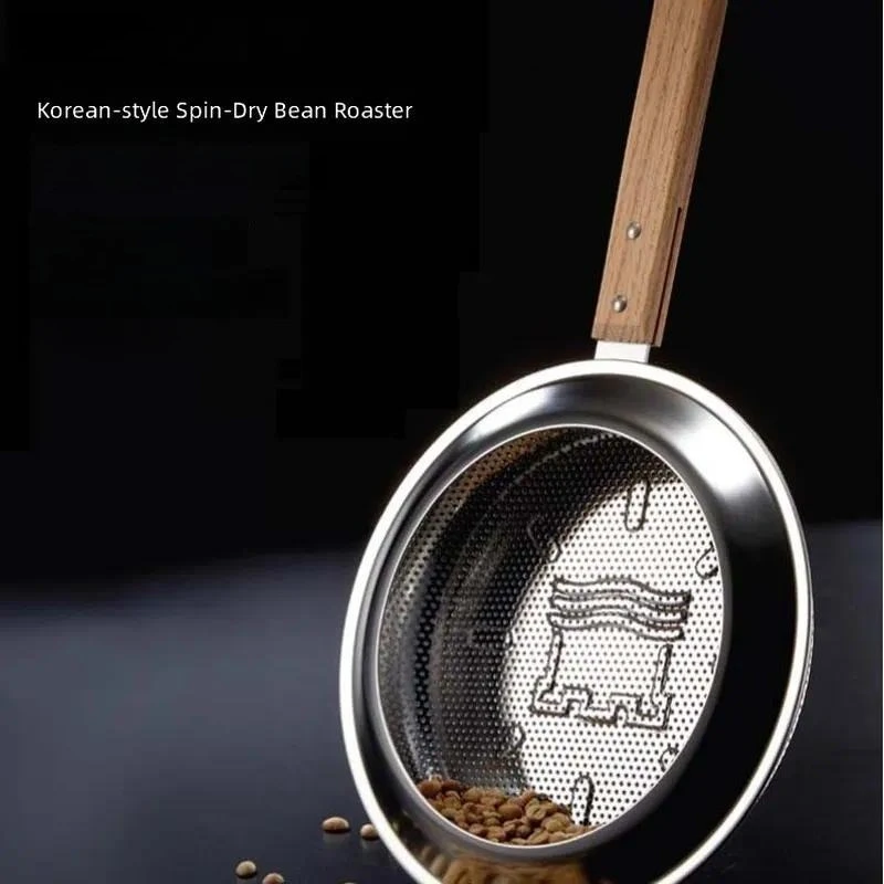Japanese Style Korean Household Handheld Coffee Roaster Stainless Steel Mesh Filter Bean Roasting Appliance