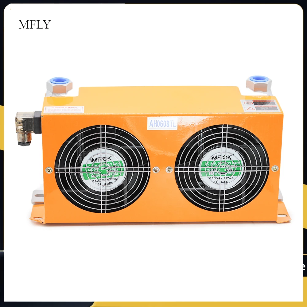 

12V/380V Double Fans 60L/MIN AH0608TL-CA Hydraulic Oil Cooler For CNC Machine Industrial Air heat exchanger