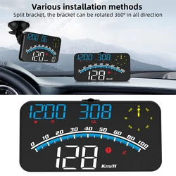 HD G10 Digital Head up Display Big Font Car HUD GPS Speedometer with Over Speed Alarm Compass Electronic Screen Fit For All Cars