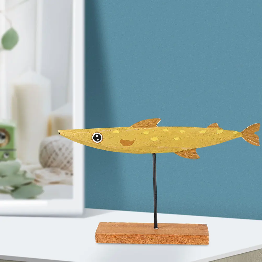 

2Pcs Simple Style Wooden Fish Adornment Match Any Home Decor Beach Themed Gift Friends Family Member Wood Fish Decoration