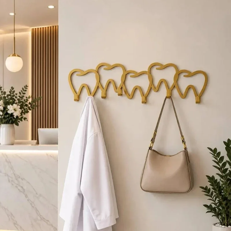CIFBUY Dental Tooth Iron Wall Hooks Metal Hanger For Clinic Office Waiting Room Key Coat Bag Home Decor Organizer Gift