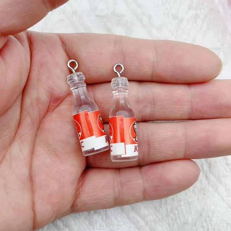 10pcs/Lot Resin 3D Food Hamburg French Fries Charms For Bracelets Earring Jewelry Making DIY Craft Pendants