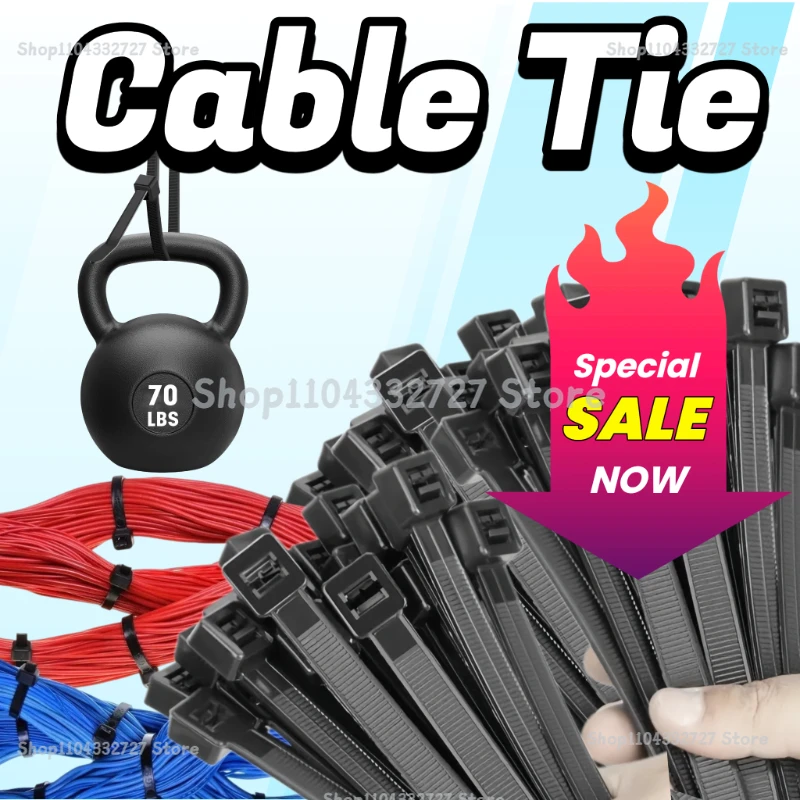 Plastic Nylon TieSelf-locking Black Fastening Strap Cable-Tie-Set Cable Zip Tie Fastening Ring Zip Wraps Strap Tie  Cable Tie