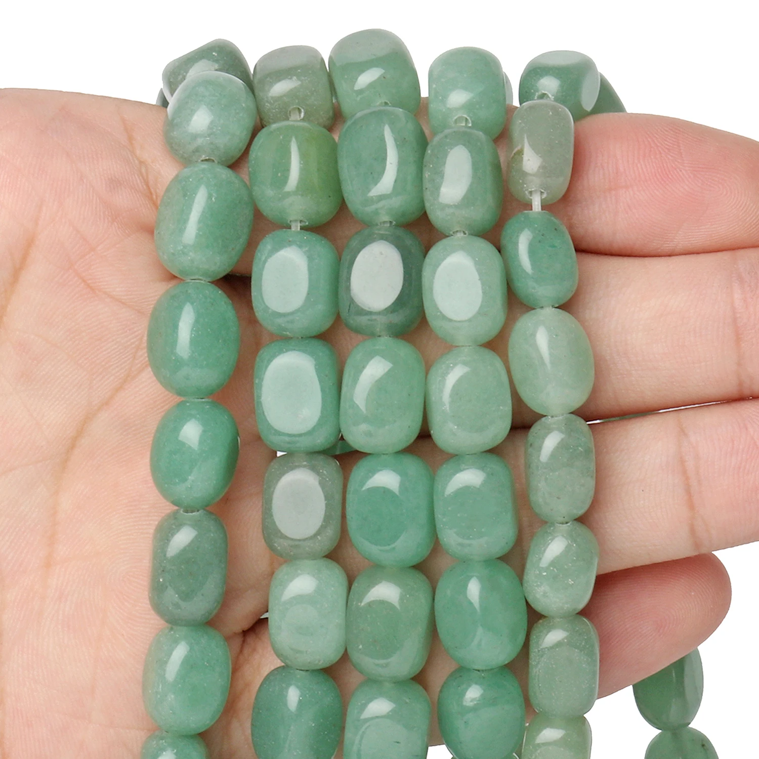 8x12mm Natural Green Aventurine Loose Stone Beads Square Tube Shape Beads For Jewelry Making Handmade Bracelet Necklace Findings