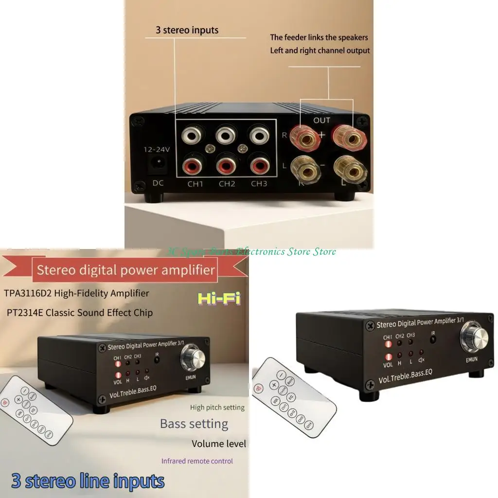 

SZ Professional Digital, выход 100 Вт, 3-канальный вход, звуковые эффекты, алюминиевый корпус