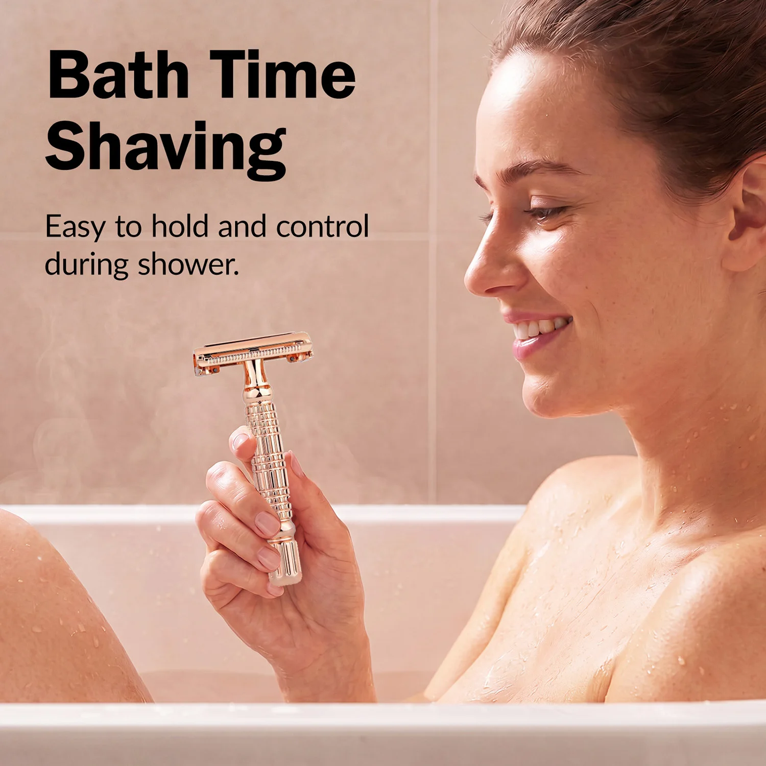 Rose Gold Butterfly Safety Razor for Women Eco Friendly Reusable Classic Metal Manual Shaving Razor Face Body Use