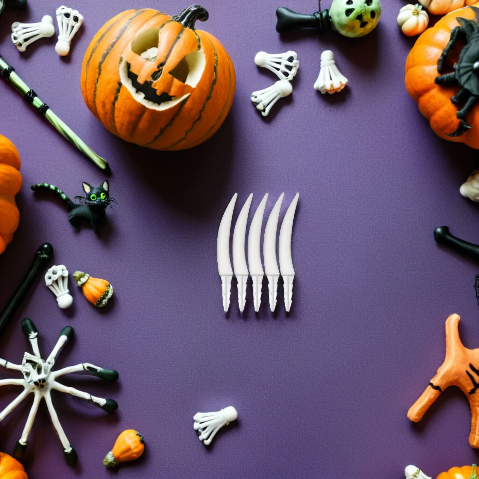 20 قطعة مجموعة فانغ اليقطين مخيف هالوين اليقطين الأسنان DIY بها بنفسك الأنياب البلاستيكية جاك يا فانوس هالوين الديكور الأحداث المدرسية