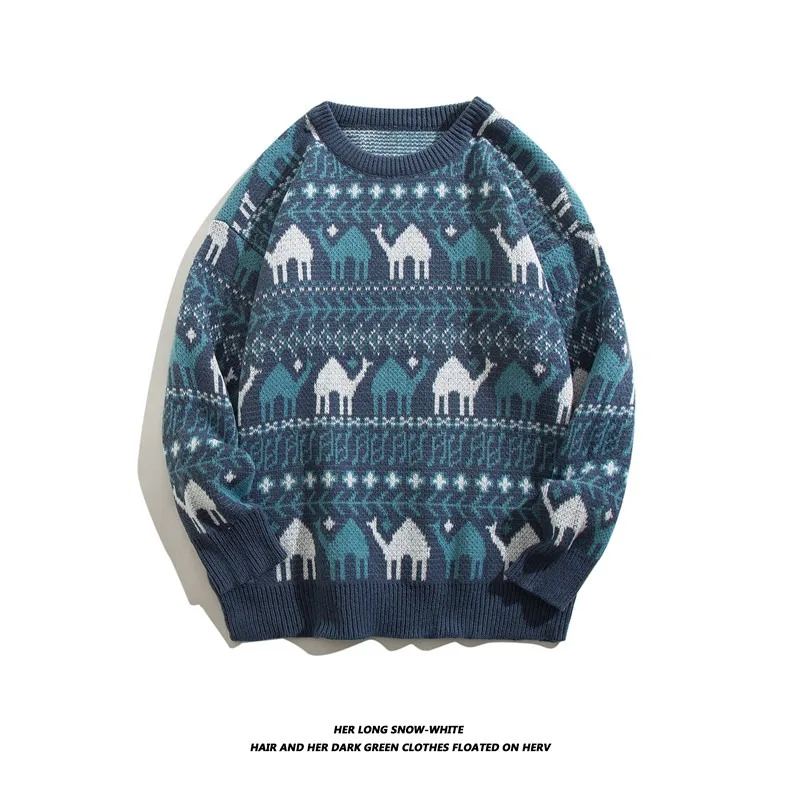 

Новые модные мужские свитера, пуловеры, корейские зимние теплые вязаные свитера с круглым вырезом, свободный топ высокого качества, модная мужская одежда