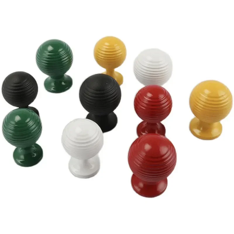 Colorful Green Red Yellow Wardrobe Door European Brass Handle Drawer Round Handle Drawer Pulls and Knobs Children Room Handle