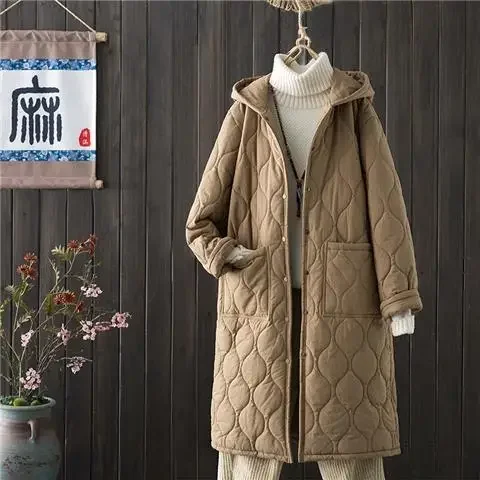 Cotton Coat Women Good Clothing Low Price on Sale 2024 Autumn Winter New Fashion Long Thick Warmth Loose Parkas Jacket D497