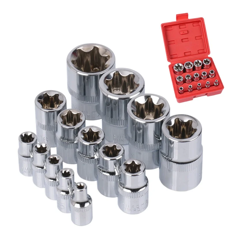 

Torx Star Socket Heads Set 1/2 Hex Bit Impact Sockets 1/4 Torque Tools Kit Shock Head 3/8 Accessories