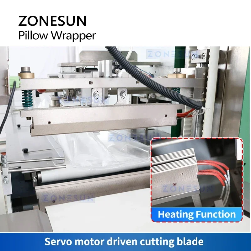 ZONESUN Confezionatrice automatica per cuscini Alimenti Verdura Frutta Confezionatrice per sacchetti con flusso orizzontale ZS-ZB600X