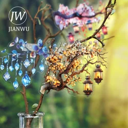 JIANWU Flickering Lights Series Vintage Plant Landscaping Material Collage PET Sticker Creative DIY Journal Stationery