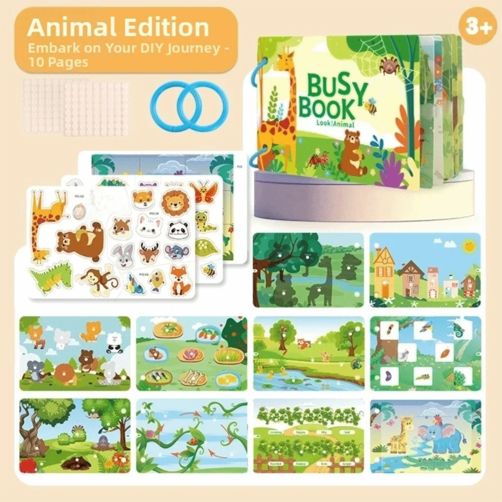 몬테소리 아기 활동북 퍼즐 게임 단어 인식 나의 첫 조용한 책 조기 학습 교육 완구 어린이 장난감