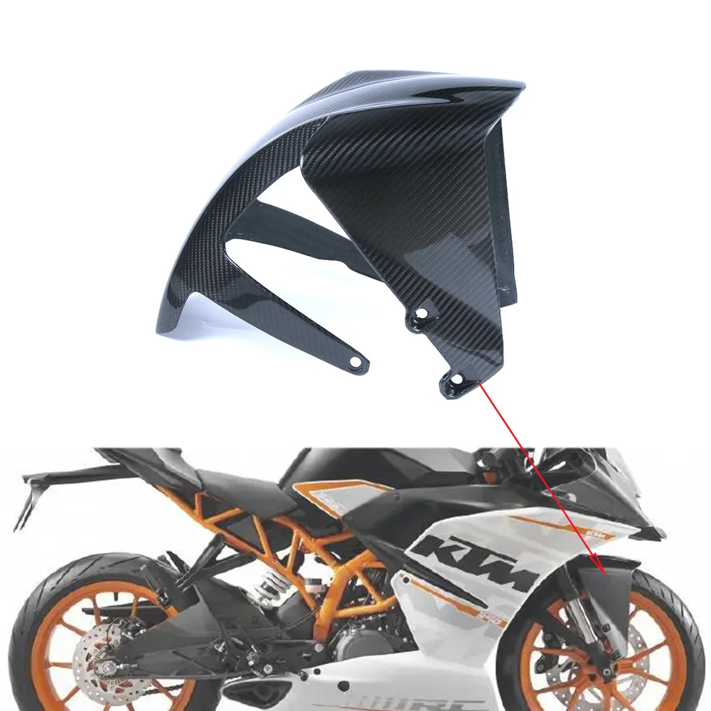 3K Carbon Fiber Front Fender Splash Mudguard Motorcycle Accessories Fairing Kit For KTM RC 390 RC390 2018 2019 2020 2021 2022