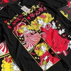 キャンディキャンディ Tシャツガール池田理世コローレベルサイユローズかわいいシャツ女性 Tシャツ Y2K トップファッション婦人服漫画パターン