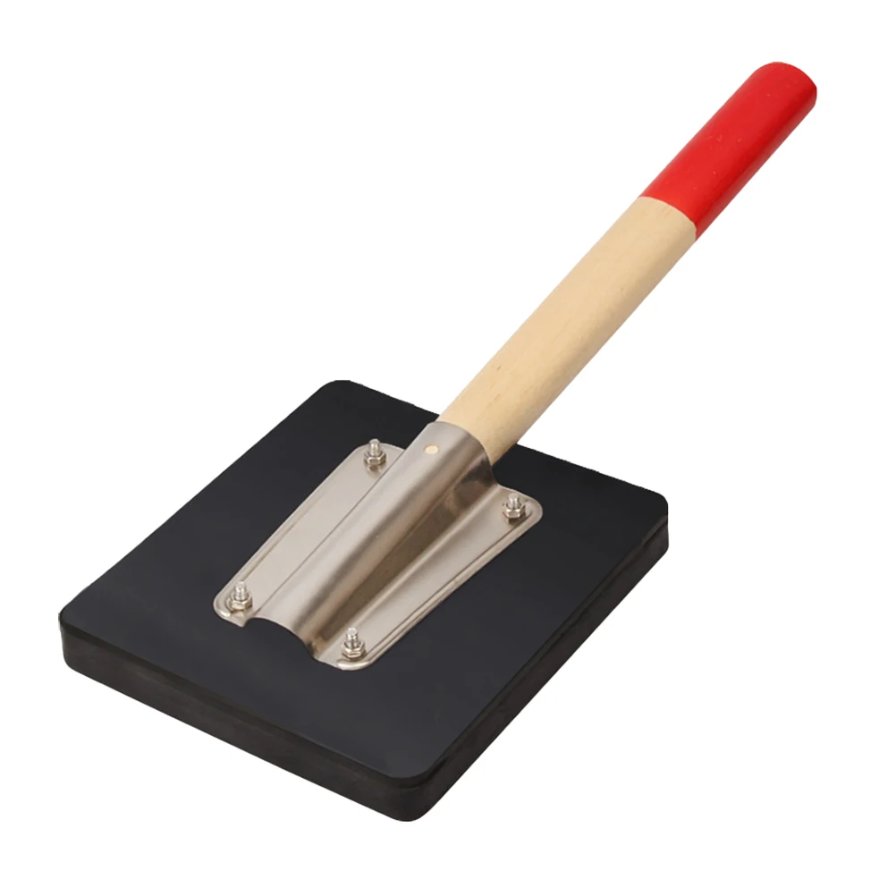 

Ergonomic Rubber Hammer Durable Tiles Paving Tool Wooden Handle Non-Slip Grip Flattening Mallet For Tiling Paving Rubber Clapper