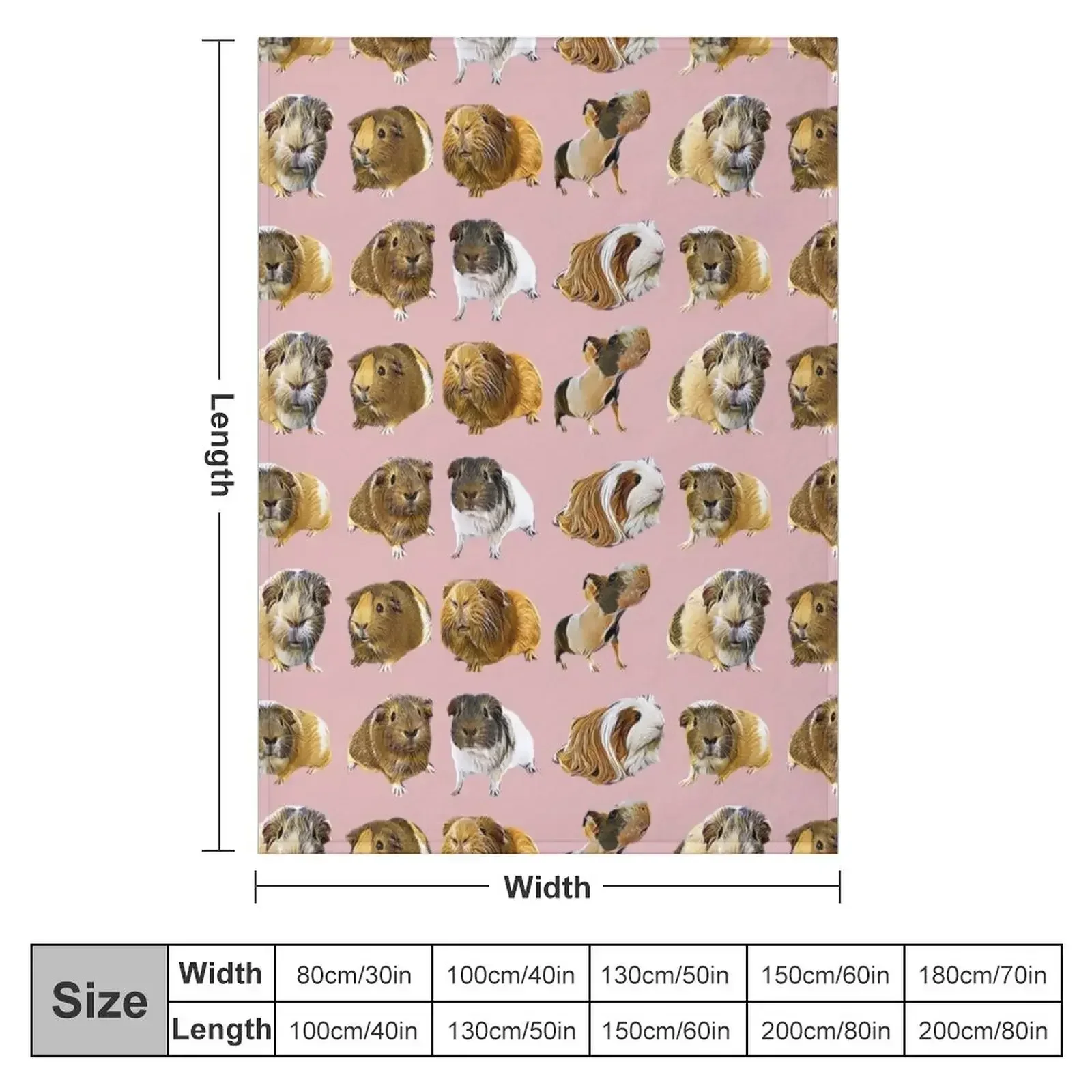 Pink Guinea Pig Variety Throw Blanket Luxury Thicken Heavy Blankets