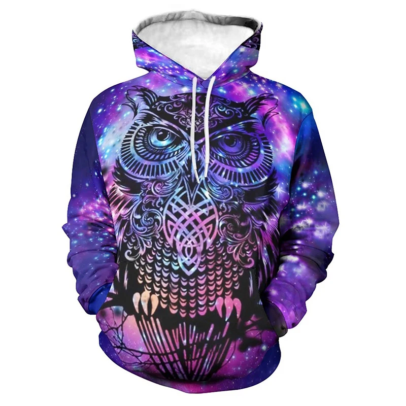 Night Owl 3D Print Fashion Swearshirts Men Women Children Hooded Clothing Harajuku Casual Cool Autumn Hoodies Tops