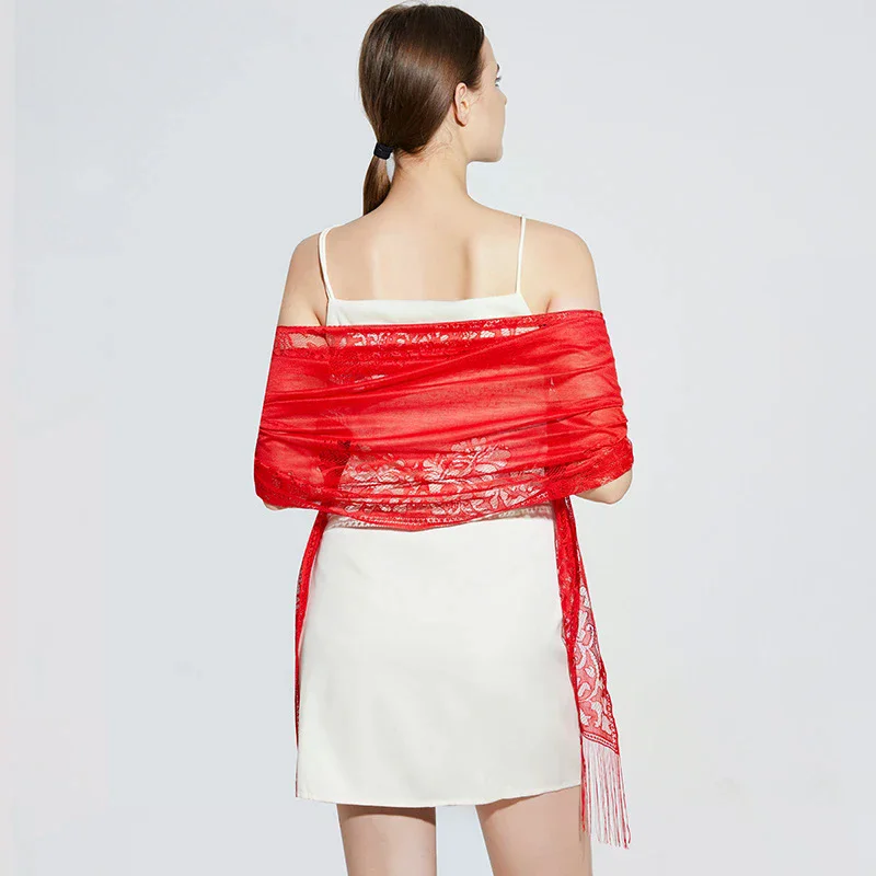 

Модный элегантный полый кружевной шаль с кисточками в стиле ретро, новый шарф в китайском стиле для женщин