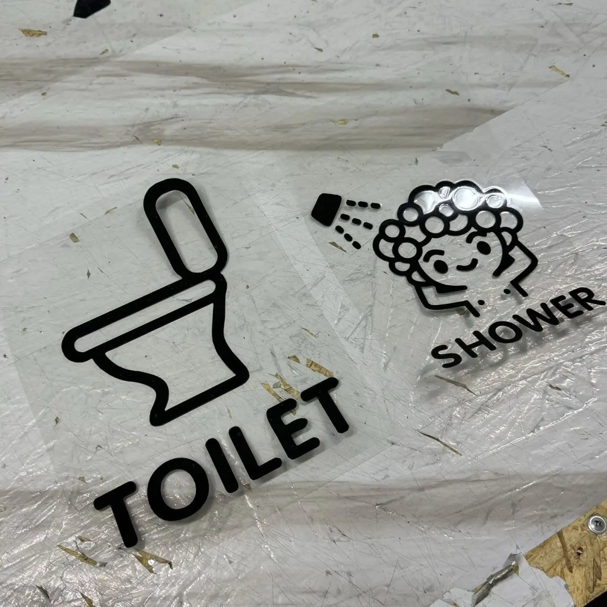 Aufkleber für Toiletten- und Duschbeschilderung, Einkaufszentren, Fitnesszentren, Toiletten, Badezimmer, Glastürpaneele, Wandaufkleber, Dekoration – Detail 6