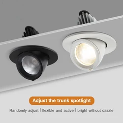 Spot Lumineux LED Encastrable pour le Plafond, Éclairage d'Nik, Lumière à Intensité Réglable, Angle Rotatif à 360 °, Idéal pour une Chambre à Coucher ou un Couloir, 7/10/20W, AC 110/220V