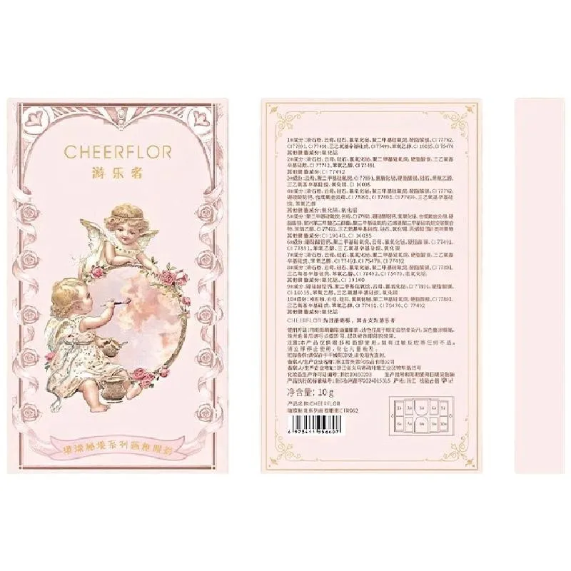 Cheerflor 10-Farben-Engel-Lidschatten, rauchige Farbe, Erdfarbe, Highlight, Rouge, Konturierung, einteilige Palette, Drei-in-Eins