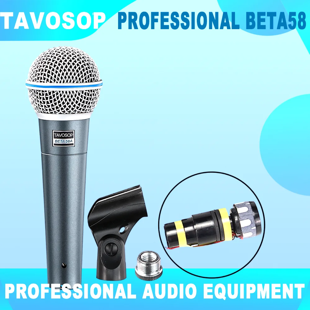 

Динамический вокальный микрофон TAVOSOP BETA58, микрофон beta58a для диджеев, караоке, записи вокала, выступлений и брейк-данса.