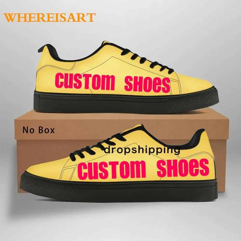 Custom Shoes Women Low Top Canvas Shoes Casual Customized Logo Image Spring Autumn Sneakers Ladies Flats Footwear Dropship DIY