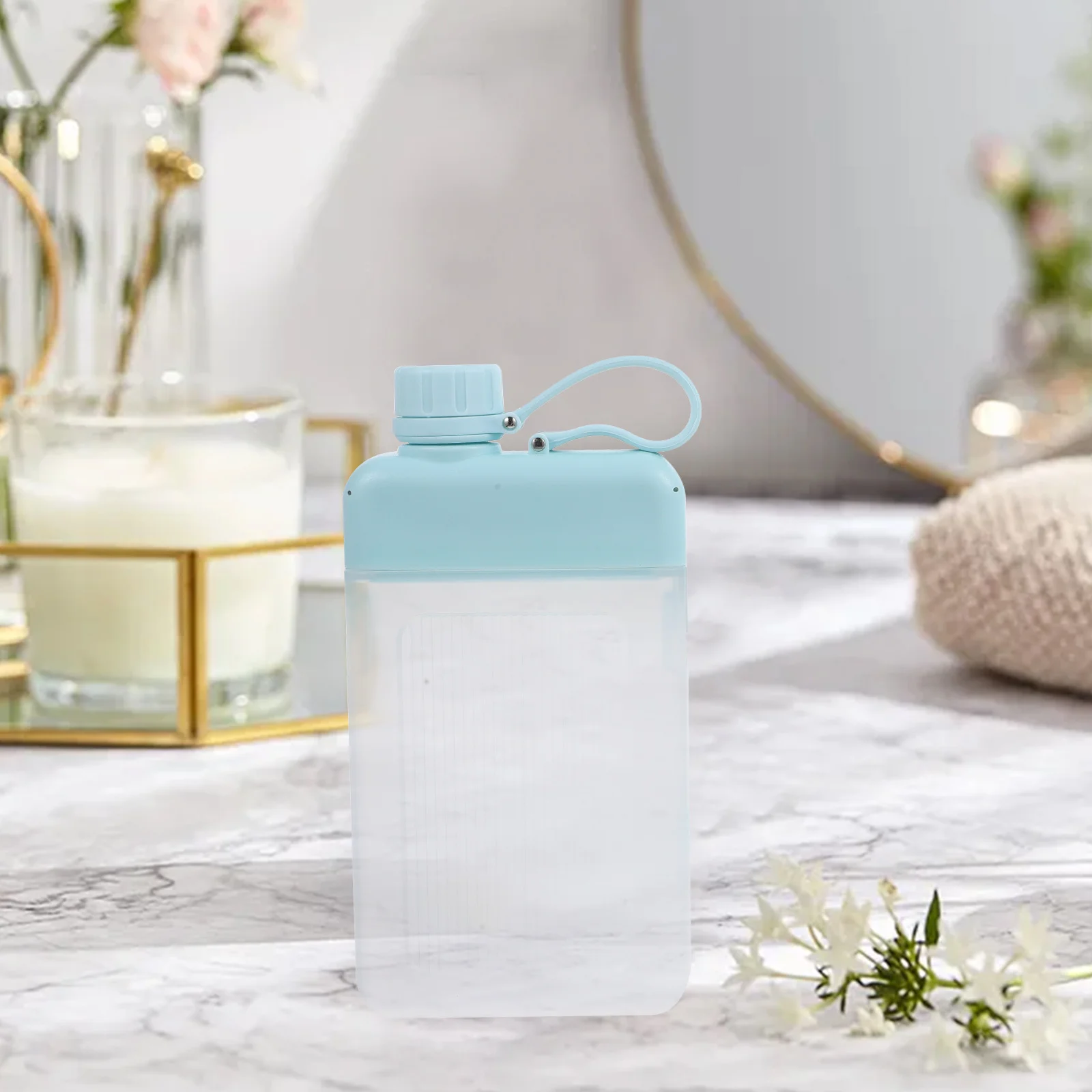 

2Pcs Portable Flat Water Bottles Large Capacity Slim Travel Sports Bottle Compact Outdoor Bottle for Fitness Running Hydration