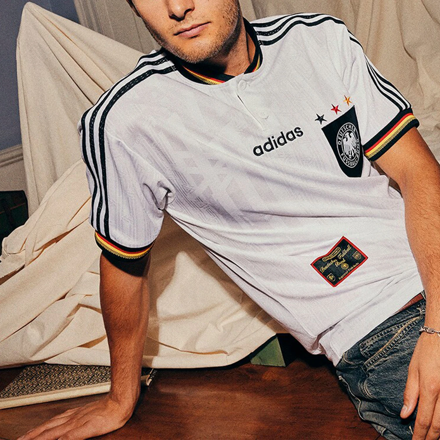 

Adidas Official Authentic New Men's German Team Football Sports Short Sleeve T-shirt IT7749