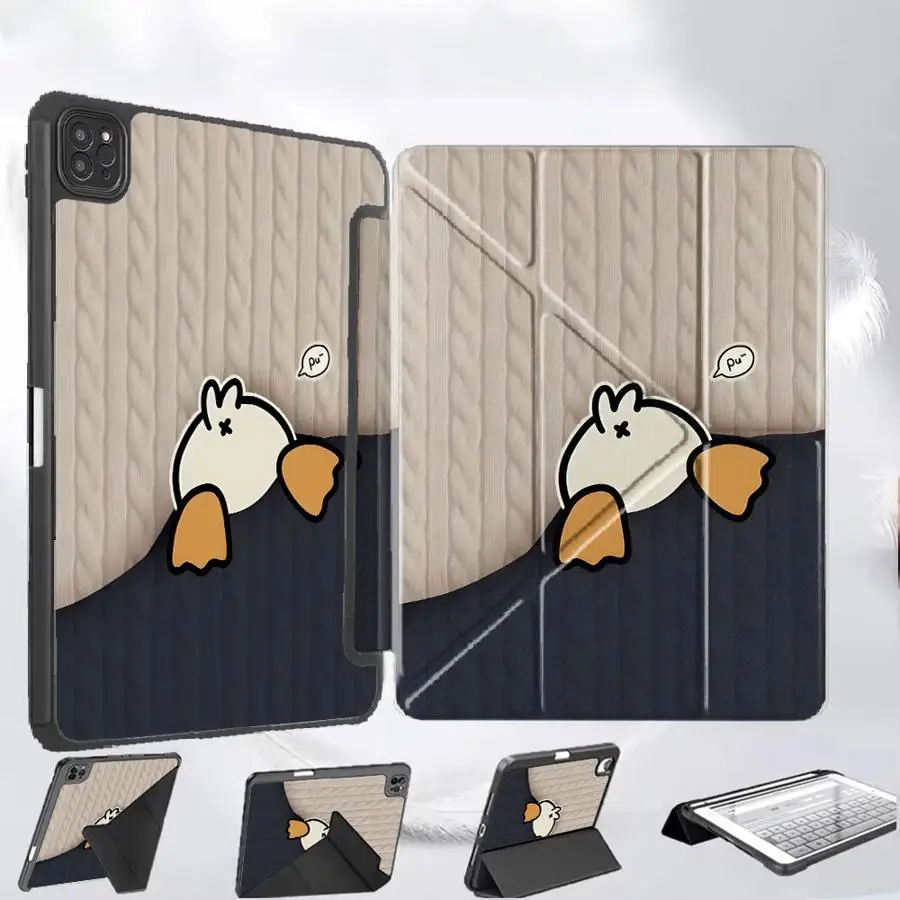 

Hiding Duck Tablet Case For iPad Pro 11th 10th 9th 8th 7th 12.9inch Air 4 5 M3 M2 M4 11inch Mini 6 7 Pro 2025 Holder Cover