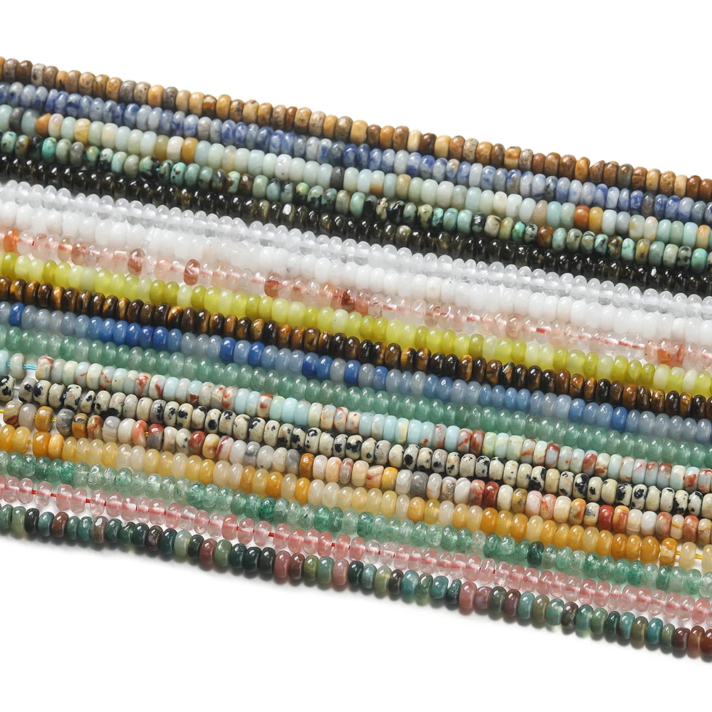 

1Strand 2x4mm Natural Stone Beads Flat Round Abacus Shape Beads for Diy Bracelet Necklace Jewelry Making Accessories ﻿