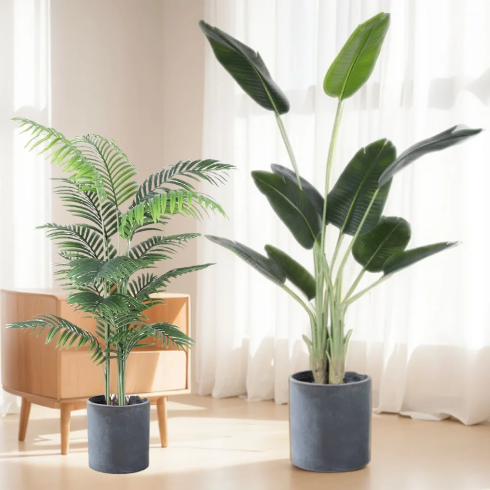 

Large Artificial Plants Bird of Paradise Tree Fake Banana Leaf Plant Faux Tropical Plastic Palm Tree Plant for Home Office Decor