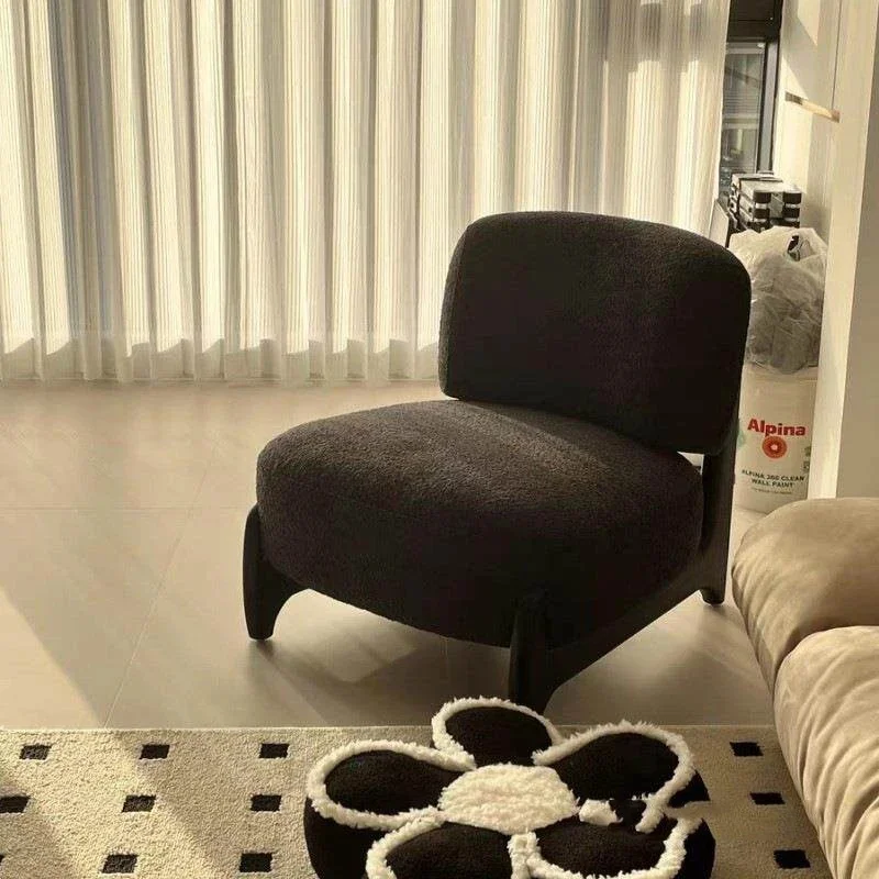 Nordic Single Designer Leisure Chair Swirling Solid Wood Velvet Upholstery Fabric Swing Chair Soft Home Office Bedroom