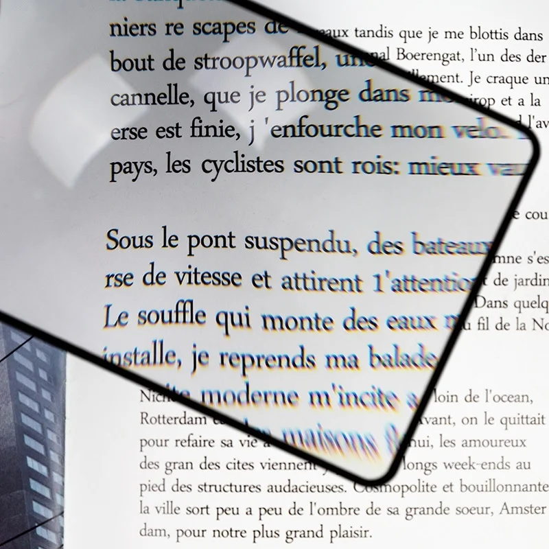 1 Piece Pvc Magnifying Glass Bookmark Large Area Card Thin Reading Magnifying Glass Business Card Type Magnifying Glass