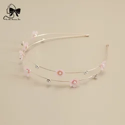 Korean Version of Little Fresh Girls with Diamond Headband Bride Headband Inset Pearl Children's Hair Bands for Girls