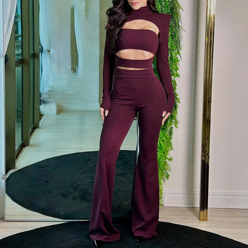 أزياء الخريف نصف الرقبة العالية متوهج بذلة عارضة طويلة الأكمام ثنيات طويلة ثوب فضفاض المرأة أنيقة الجوف خارج الصلبة بلايسوت #6