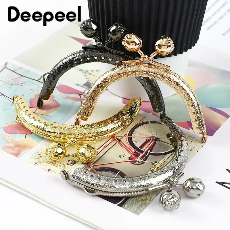 1/2/5pcs Deepeel 8.5cm Metal Frame Purse Sewing Brackets Rose Buckle Handle Coins Bags Kiss Clasp Handbag Hardware Accessories