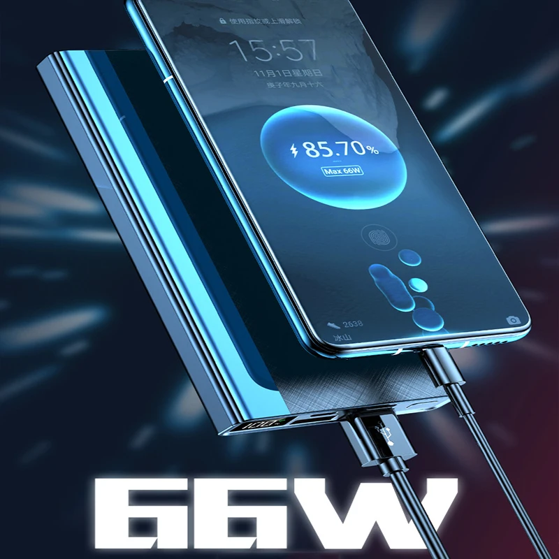 Power Bank 30000 мАч с USB Type C 66 Вт Powerbank с быстрой зарядкой Внешний аккумулятор для iPhone Huawei Xiaomi Samsung Poverbank