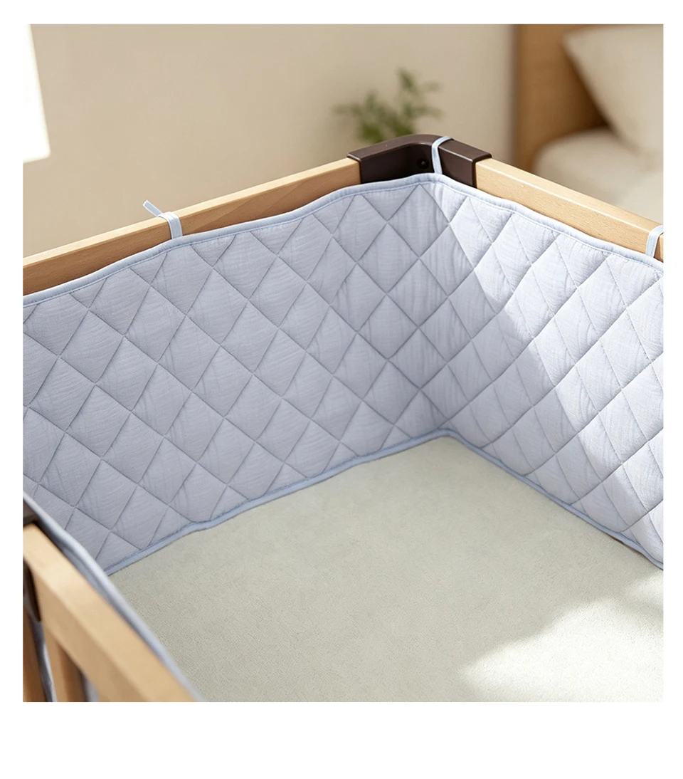 tour de lit respirant bleu tour en bois