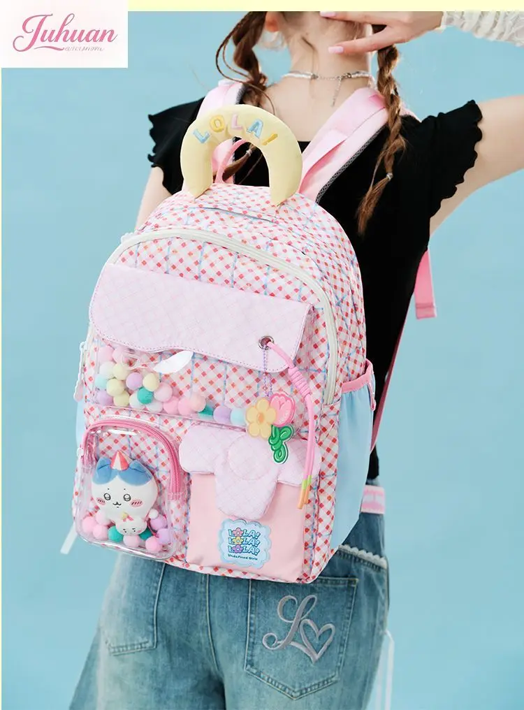 Japanese Original College Style Plaid Sweet Schoolbag Girl College Student Ltabag Large Capacity Backpack Computer Bag for Women