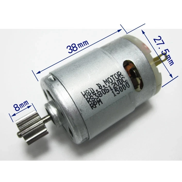 RS 380 550 Motor DC 6V 12V 8000RPM 15000RPM 12T Gear High Speed Motor Children's Car Electric Motorcycle Accessories