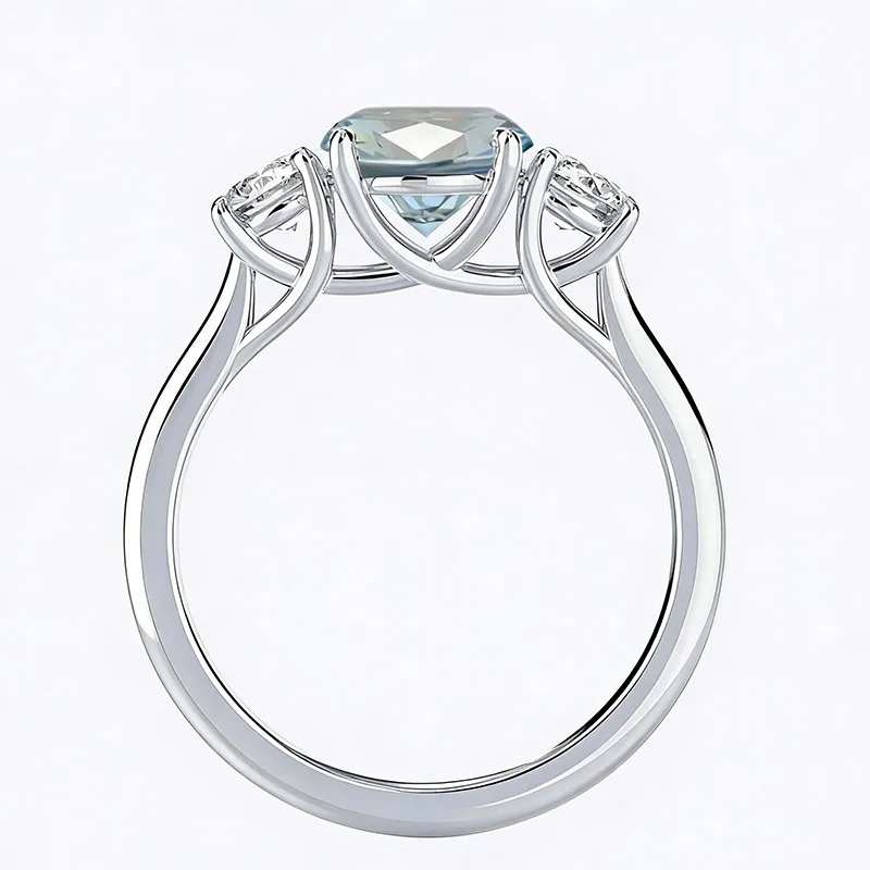 Diamantring 2,00 Karat IGI Laborgezüchteter ovaler Schliff VS-VVS Fancy Intense Blue in Platin 950 Ehering für Damen – Detail 8