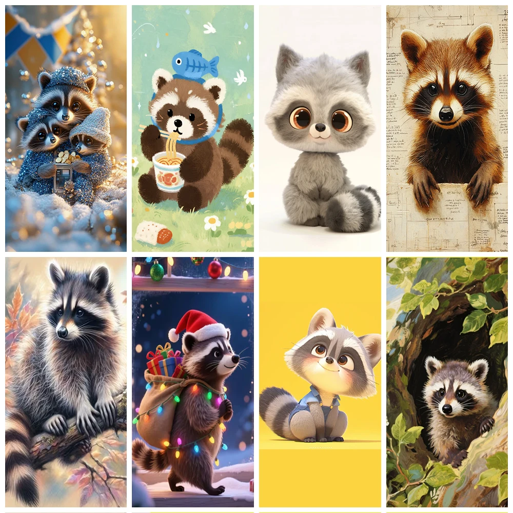 

Anime Raccoon Rice Cakes Birthday Party Backdrop Cute Forest Animals Photography Background Door Cover Kid Party Decoration Gift